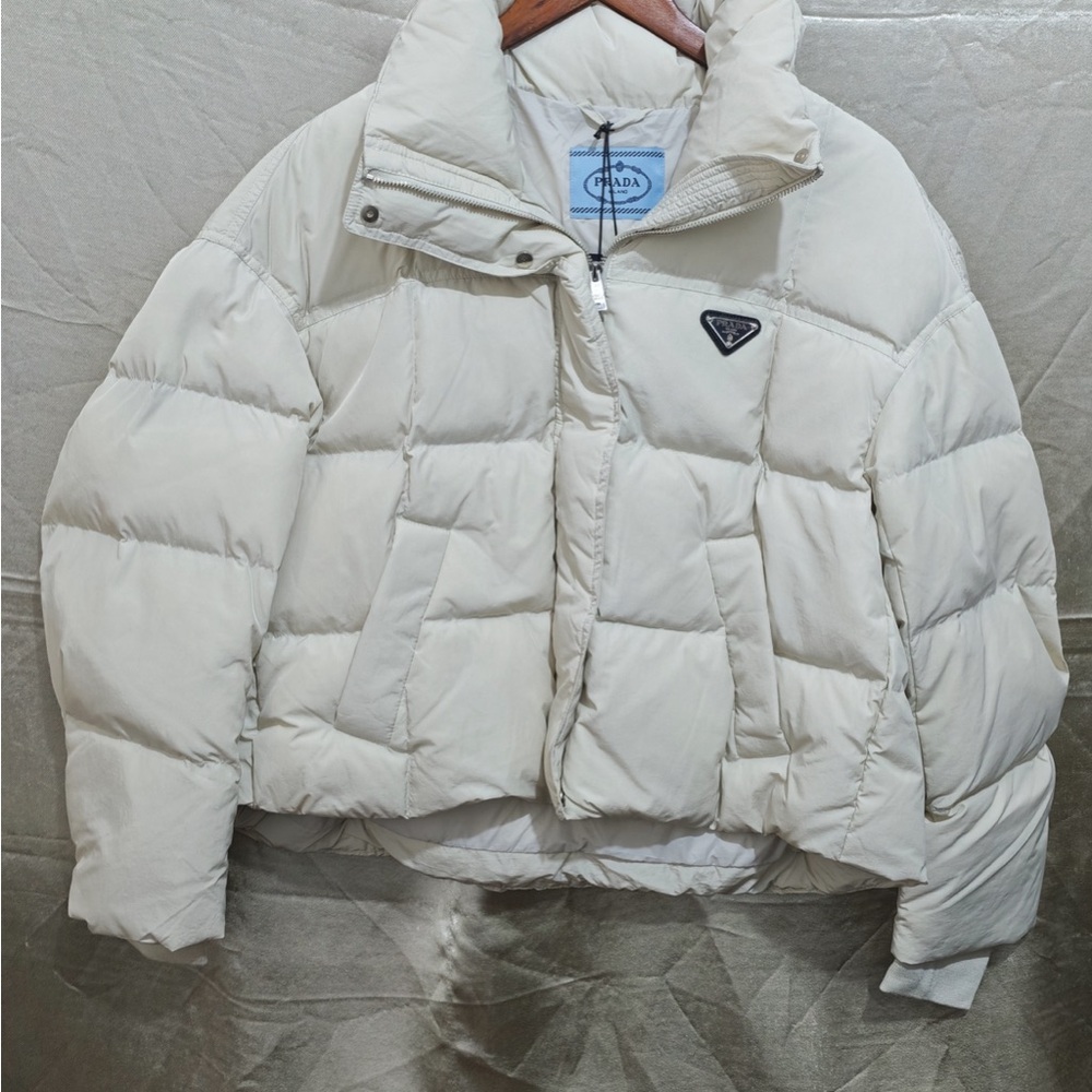 Prada Off-White Quilted Puffer Jacket